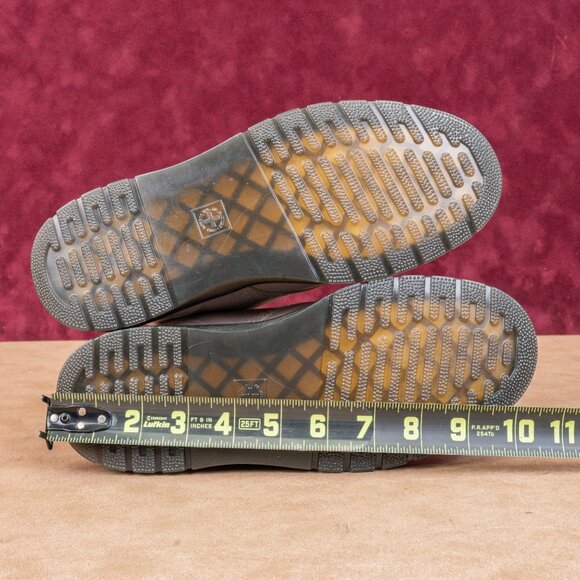 Dr Martens Unisex Zavala Taupe Leather Flat Combat boots M6 W7 - Picture 5 of 8